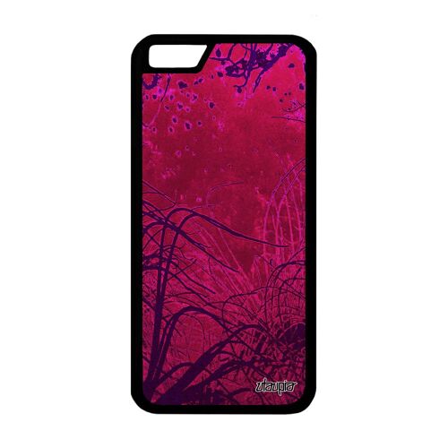 Coque de protection iPhone 6 6S en silicone fonds marins rose mer algues dessin telephone personnalisé plantes marines plongée