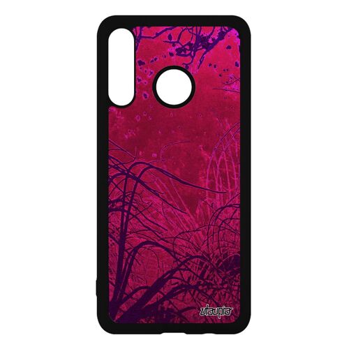 Coque Huawei P30 Lite en silicone fonds marins océan nature case dessin algues rigide mer plantes marines etui plongée cover rose
