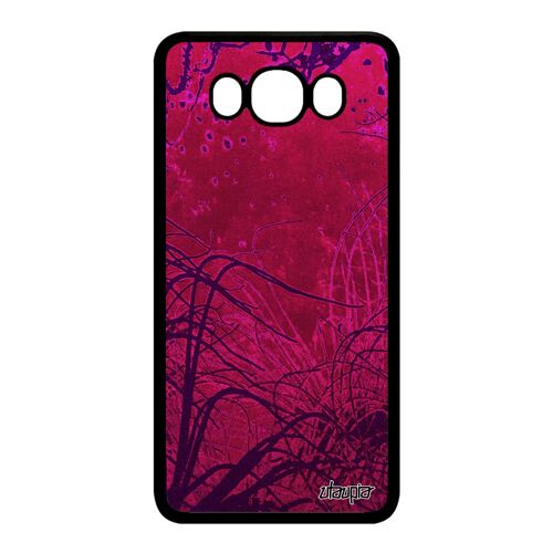 Coque Silicone Fonds Marins Samsung J7 2016 4g Dessin Telephone Solide Noir Motif Case Rose Algues Plongée Nature Océan Mer Galaxy