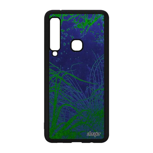 Coque Samsung A9 2018 en silicone océan fonds marins dessin mer de protection metal algues motif personnalisé nature violet galaxy
