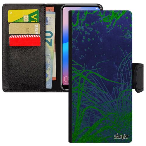 Coque Samsung S24 Ultra À Rabat Portefeuille Porte Cartes Océan Plongée Pas Cher 4g Algues Leather Mer Violet Fonds Marins De Galaxy