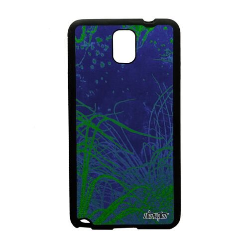 Coque antichoc pour Note 3 silicone océan mobile TPU plantes marines caoutchouc violet plongée dessin nature algues Samsung galaxy