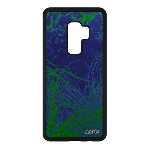 Coque Samsung Galaxy S9+ Plus En Silicone Océan Plantes Marines Nature De Protection Metal Mer Algues Dessin 4g Noir Violet Plongée
