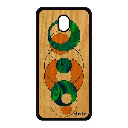 Coque Silicone Pour Galaxy J7 2017 Pro Vrai Bois Naturel Marbre Motif Texture Matiere Moderne Etui Geometrique Design Jaune Samsung