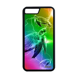 Coque Silicone Pour Iphone 7+ Plus Tortue Bumper Design Rigide Jaune Metal Animaux Tpu De Mer Eclair Arc En Ciel Ocean Luth Et