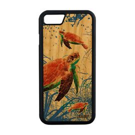Coque Pour Iphone 8 Bois Silicone Tortue Antichoc Telephone Rigide Animal Portable Design Bleu Animaux Mer Fonds Marins Geante