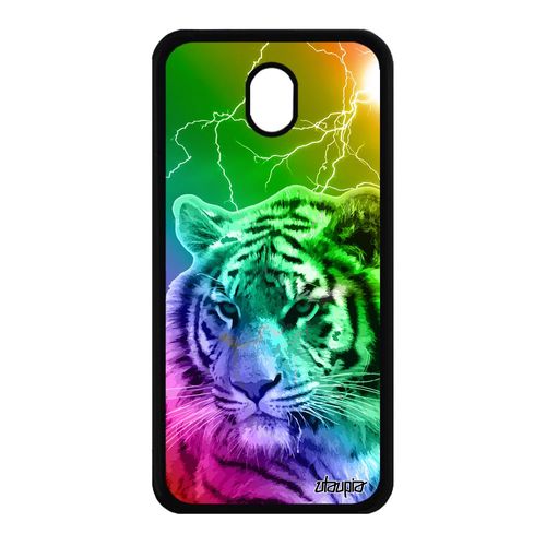 Coque Samsung Galaxy J7 2017 Pro Silicone Tigre De Protection Smartphone Antichoc Tigresse Multicolore Arc En Ciel Animaux Jaune Tpu
