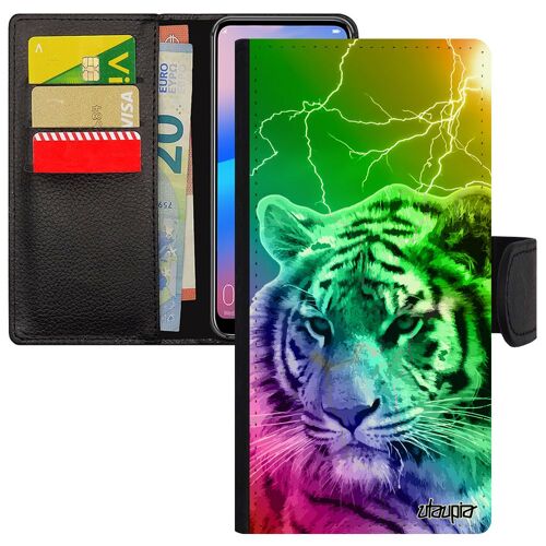 Coque Tigre Mate 10 Lite Portefeuille Animaux Felin Eclair Magnetique Multicolore De Protection Smartphone En Made In France Huawei