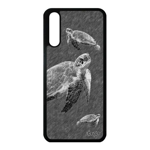 Coque Huawei P20 En Silicone Tortue Ven. De Protection Pas Cher Ocean Geante Animal Gris Marine Telephone Effet Design Dessin Housse