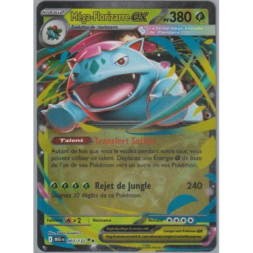 Carte Pokémon - Méga-Florizarre Ex - 003/132 - Ultra-Rare - Méga-Evolution