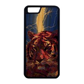 Coque Bois Veritable Iphone 6+ 6s+ Plus Silicone Tigre Eclair Rigide Pas Cher Tigresse Sauvage Bleu Animaux Du Bengal Foudre