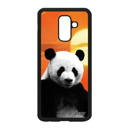 Coque A6+ Plus 2018 Silicone Panda Design Ecologie Geant Animal Cover Animaux Aluminium Housse Ours Couché De Soleil Samsung Galaxy