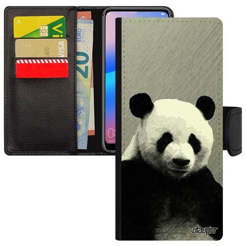 Coque Samsung S24 Ultra À Rabat Portefeuille En Silicone Panda Ecolo Smartphone Gris Effet Pas Cher Geant De Protection Ours Galaxy