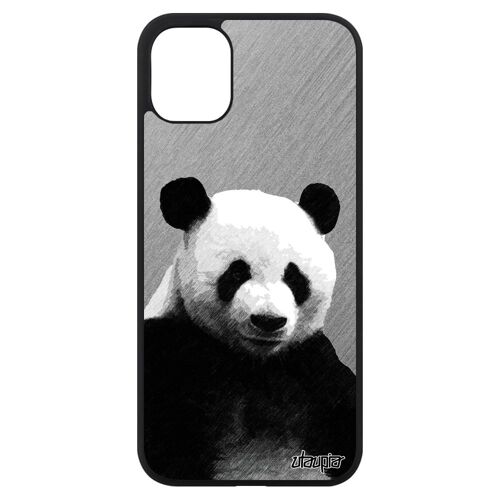 Coque silicone panda iPhone 11 ecologie etui telephone animal design ecolo ours gris original geant animaux dessin effet de