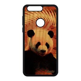 Coque Honor 8 en bois naturel silicone panda design telephone portable animal animaux orange ecolo chine ecologie souple geant de
