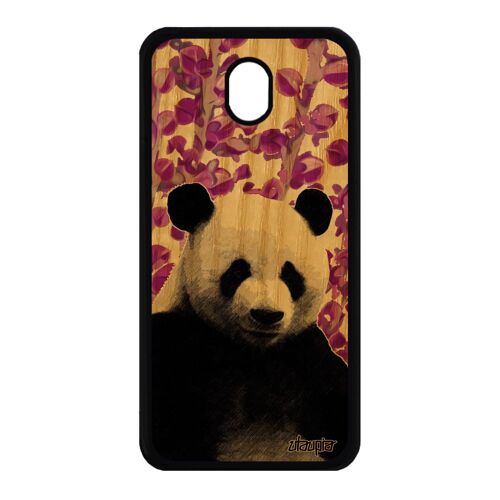 Coque silicone J7 2017 pro bois panda ecologie rose plante ours housse ecolo nature souple original personnalisé de Samsung galaxy