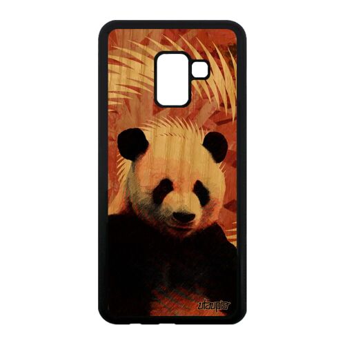 Coque Silicone A8 2018 Bois Panda De Protection Chine Geant Case Texture Animaux Ecologie Orange Design Animal Dessin Samsung Galaxy