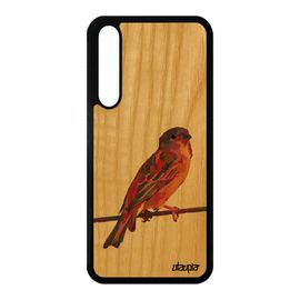 Coque Huawei P20 Pro Bois Silicone Oiseau Case Moineau Violet 4g Nature Original Design Petit Telephone Etui De