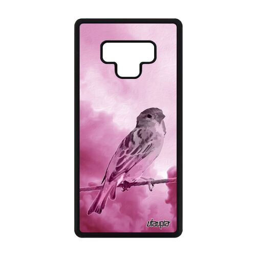 Coque oiseau pour Note 9 silicone personnalisé animaux nature portable animal SM-N960F ciel antichoc rose petit nuage Samsung galaxy