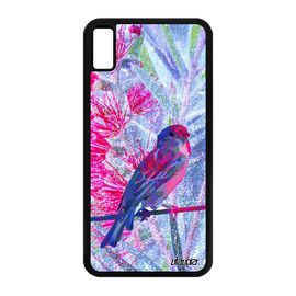 Coque Iphone Xs Max En Silicone Oiseau Housse Nature Animal Moineau Telephone Animaux Petit Dessin Fleurs Mobile Bleu Design