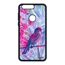 Coque oiseau Honor 8 silicone telephone animaux portable petit nature smartphone case dessin fleurs moineau animal bleu design de