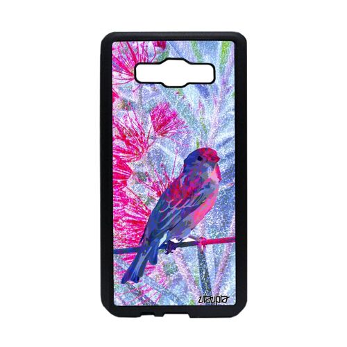 Coque A5 2015 silicone oiseau dessin animal personnalisé animaux telephone moineau fleurs noir nature made in France Samsung galaxy