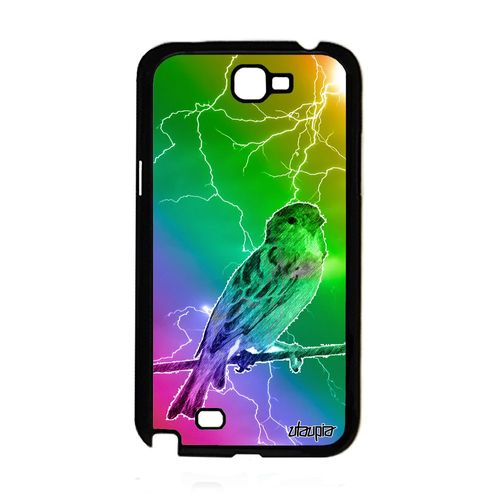 Coque Pour Galaxy Note 2 Silicone Oiseau Eclair Multicolore Nature Petit Housse Animal Mobile Arc En Ciel Animaux Moineau De Samsung