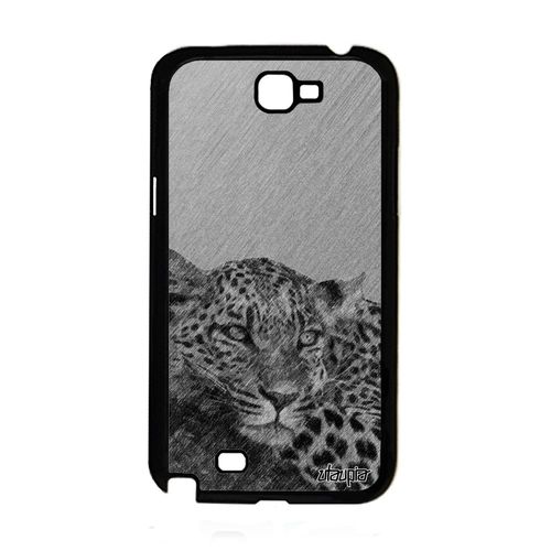 Coque Silicone Pour Galaxy Note 2 Leopard Guepard Jaguar Bumper Felin Afrique Smartphone Animaux Portable Animal Noir Dessin Samsung