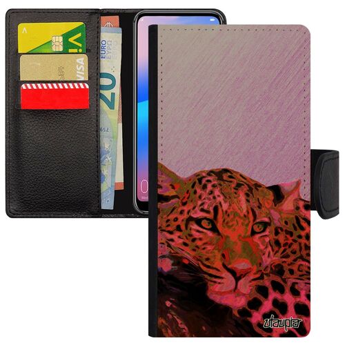 Coque Leopard Guepard Jaguar Pour Huawei Mate 10 Lite Portefeuille Originale Afrique Design Fauve Case Etui Predateur Rose Sauvage