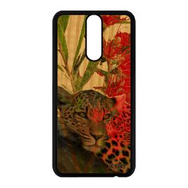 Coque Leopard Guepard Jaguar Huawei Mate 10 Lite En Bois Silicone Fauve Rouge Fleurs Animaux Case Design Predateur Dessin Afrique De
