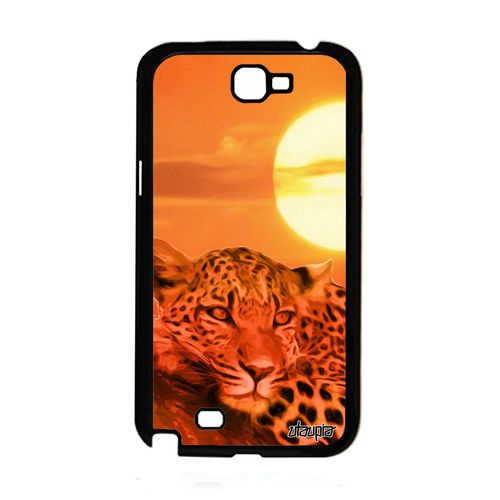 Coque Silicone Leopard Guepard Jaguar Galaxy Note 2 Sauvage Predateur Design Case Orange Afrique Souple Ciel Telephone Noir Samsung