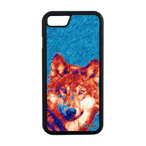 Coque Loup Telephone Pour Iphone 8 Silicone Multicolore Animaux Smartphone Animal Bête Sauvage Predateur Design Rouge Moderne