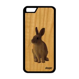 Coque Silicone Lapin Iphone 6 6s Bois Etui Case Animal Mignon De Paques Jolie Lapine Nature Rigide Souple Animaux Gris Cover