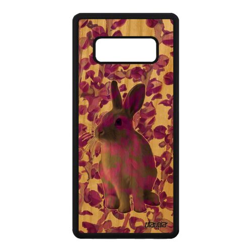 Coque Samsung Note 8 En Bois Silicone Lapin Mignon Nature Antichoc Noir Animal De Paques Mobile Rose Design Belier Original Galaxy