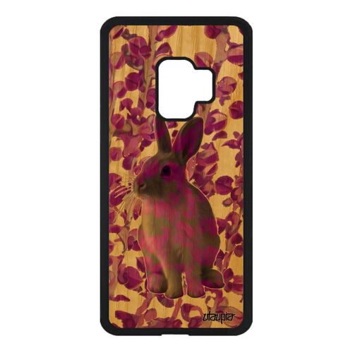 Coque Silicone Galaxy S9 Bois Lapin Animal Nature Antichoc Lièvre Lapine Design Mignon De Paques Personnalisé Souple Plante Samsung