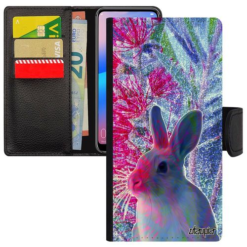 Coque Silicone Lapin Telephone Pour Huawei Mate 20 Lite Cuir Housse Nain De Protection Animaux Motif Lièvre Aimantée 4g Lapine Bleu
