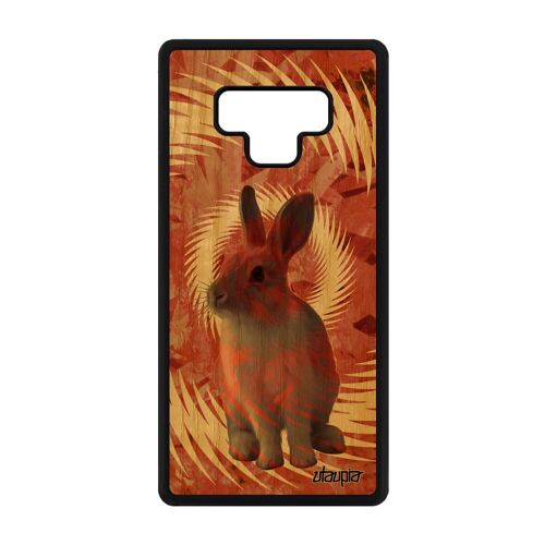 Coque En Bois Silicone Note 9 Et Lapin Lièvre Texture Animaux Housse Nain Lapine Design Mobile Noir Orange De Paques Samsung Galaxy