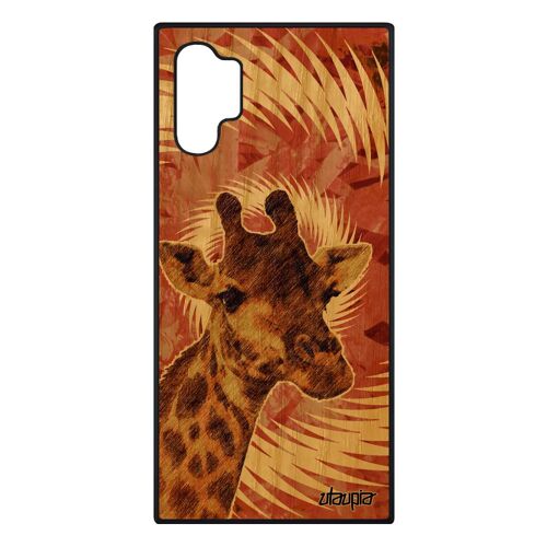 Coque Bois Silicone Pour Samsung Note 10+ Plus Girafe Afrique Etui Antichoc Souple Texture Animal Savane Tache Made In France Galaxy