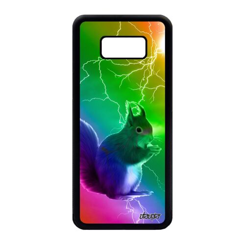Coque Samsung Galaxy S8+ Plus Silicone Ecureuil Animaux Multicolore Antichoc Smartphone Arc En Ciel Foret Original Vert Design De