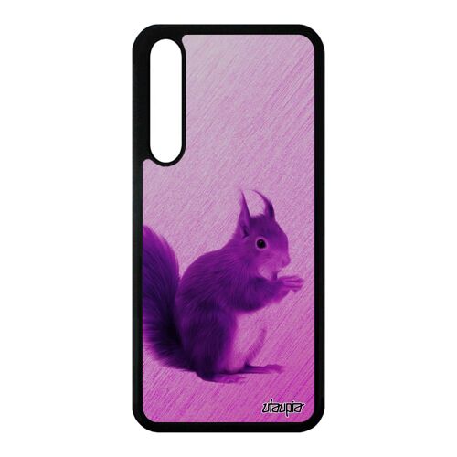 Coque Huawei P20 Pro silicone ecureuil texture bumper design rigide housse animal metal animaux rose jolie etui foret mignon de
