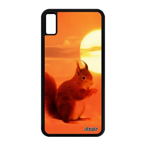 Coque silicone iPhone XS Max ecureuil roux petit aluminium animaux design antichoc orange case mignon foret 4G made in France
