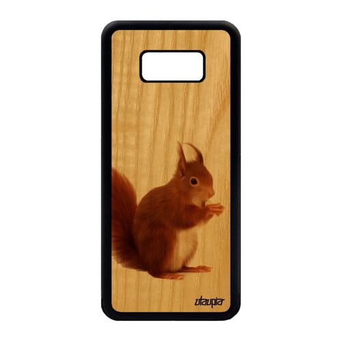 Coque S8+ Plus En Bois Silicone Ecureuil Foret Design Marron Mignon Portable Mobile Animaux Caoutchouc Housse Animal Samsung Galaxy