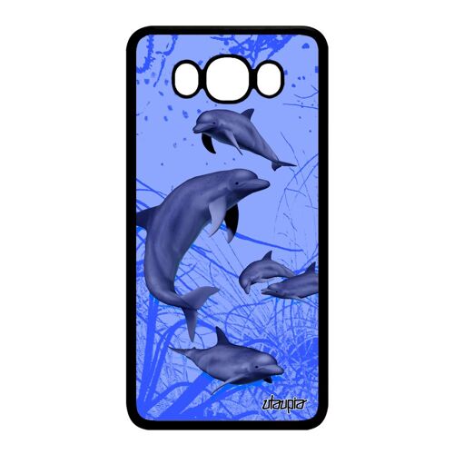Coque J7 2016 Silicone Dauphin Marsouin Algue Mer. Animaux Design Housse Fonds Marins Bleu Antichoc 4g Ocean Animal Samsung Galaxy