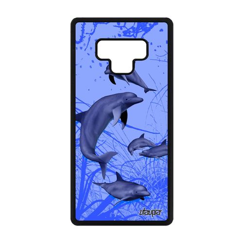 Coque Samsung Galaxy Note 9 Silicone Dauphin Rigide Ocean Etui Animaux Animal Case Cover Algue Marsouin Bleu Fonds Marins Design De