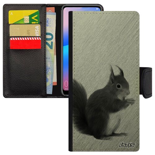 Coque Pour Mi 9t Ecureuil Antichoc Personnalisé Telephone Dessin Mignon Etui Pochette Foret Motif Animaux Gris Design Effet Xiaomi
