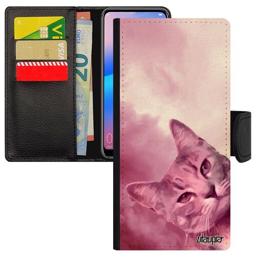 Coque Telephone Note 9 Simili Cuir Silicone Chat Personnalisé Case Animal Nuage Animaux Ciel Chaton Lol Cat Felin De Samsung Galaxy