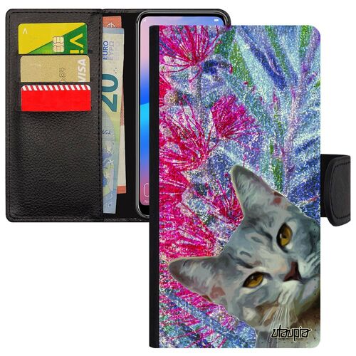Coque Iphone 13 Rabat Portefeuille Chat Etui Portable Lolcat Bumper Dessin Animaux Chaton Nature Felin Animal Personnalisé En