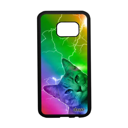 Coque Pour Samsung S7 Silicone Chat Lolcat Vert Chaton Design Multicolore De Protection Aluminium 4g Noir Felin Arc En Ciel Galaxy