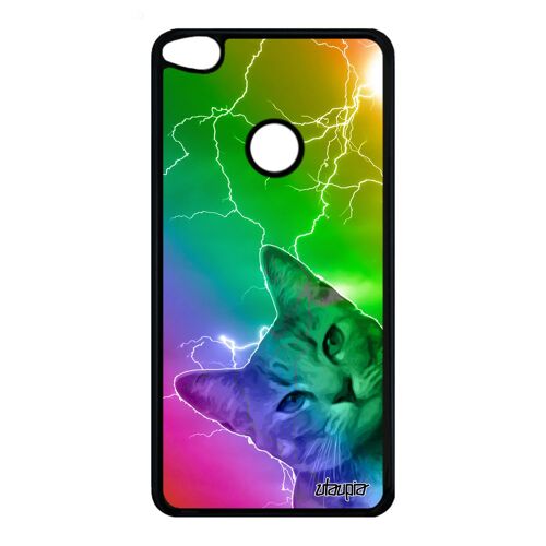 Coque pour Honor 8 Lite en silicone chat motif animal chaton animaux multicolore vert felin minou rigide lolcat de protection Huawei