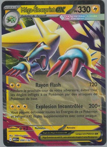 Carte Pokémon - Méga-Elecsprint Ex - 050/132 - Ultra-Rare - Méga-Evolution